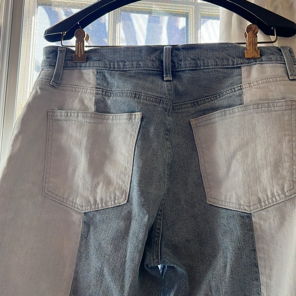 GAP High Rise Straight crop jeans with two tone color and spliced hem sz31👖 - Picture 5 of 8